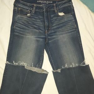 American eagle super stretch high rise slim flare